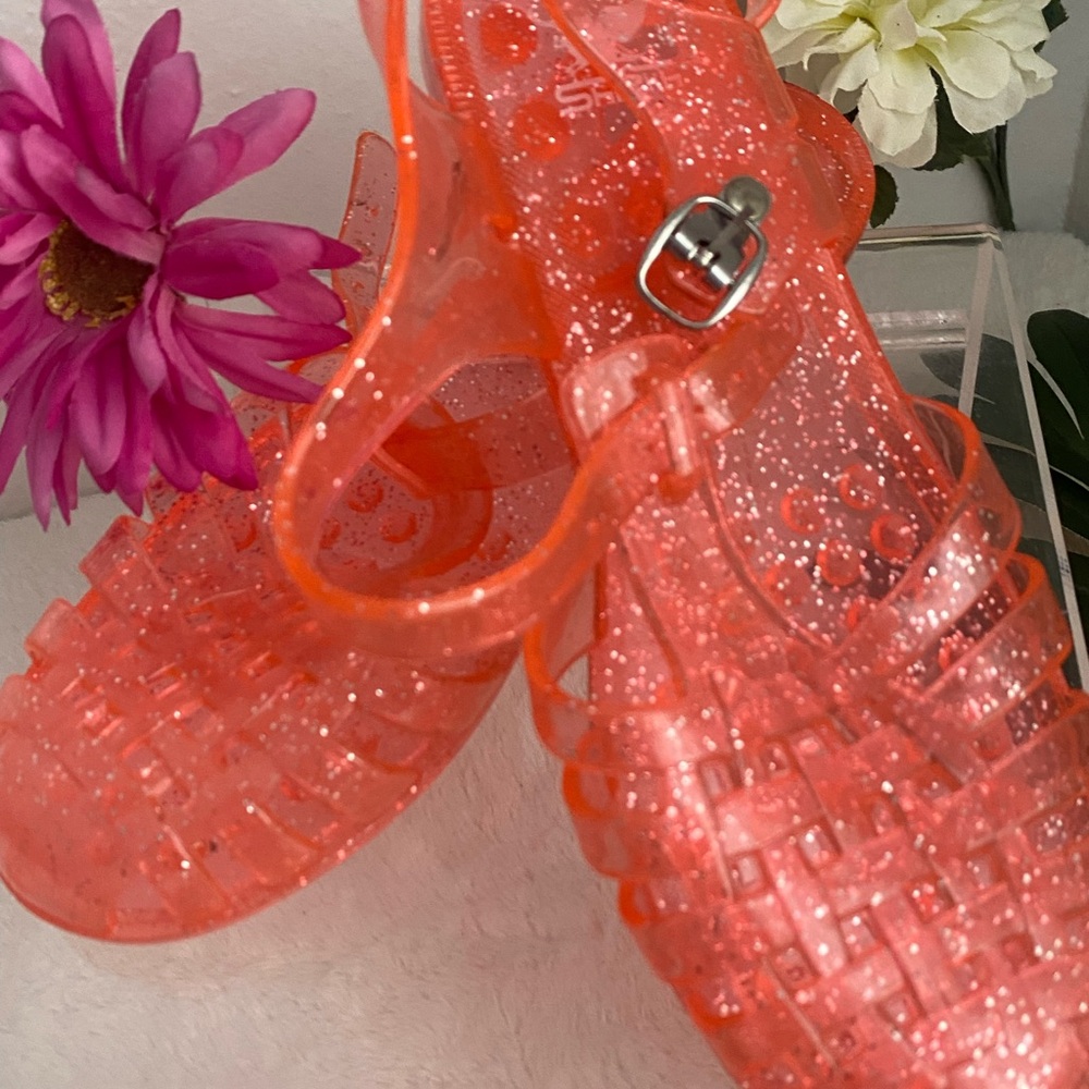 Retro Women's jelly Glitter Sandals - Orange - Picture 3 of 7
